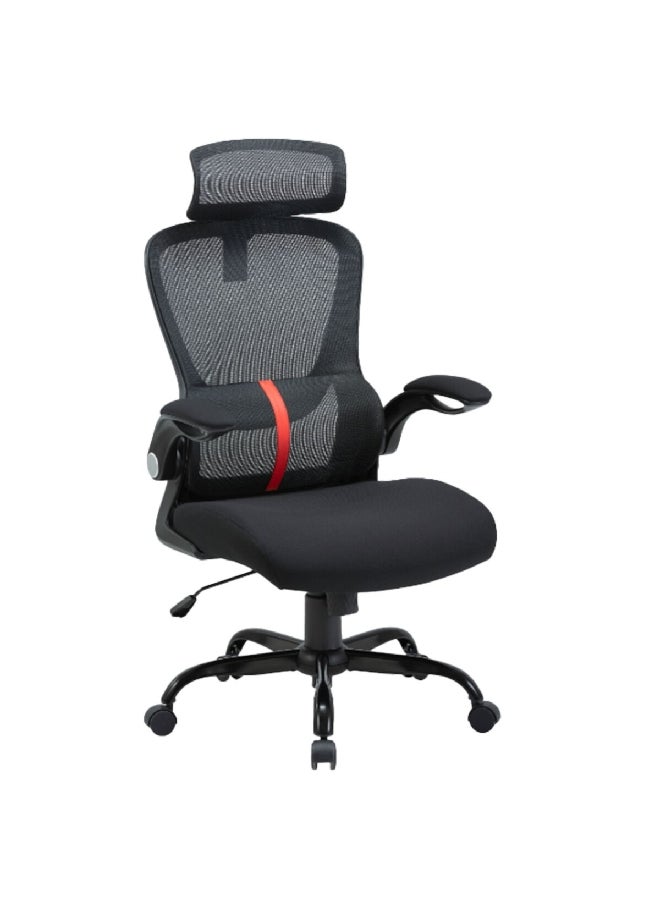Micasa High-Quality Stylish Office Chair with Headrest Black 66 x 32 x 60 cm MC-1108E - Image 1